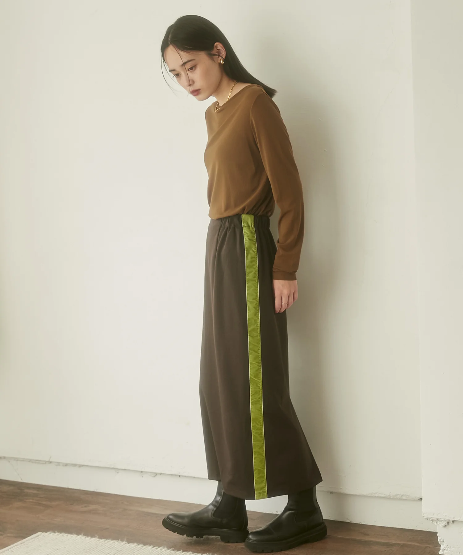 クルーネック シアートップス