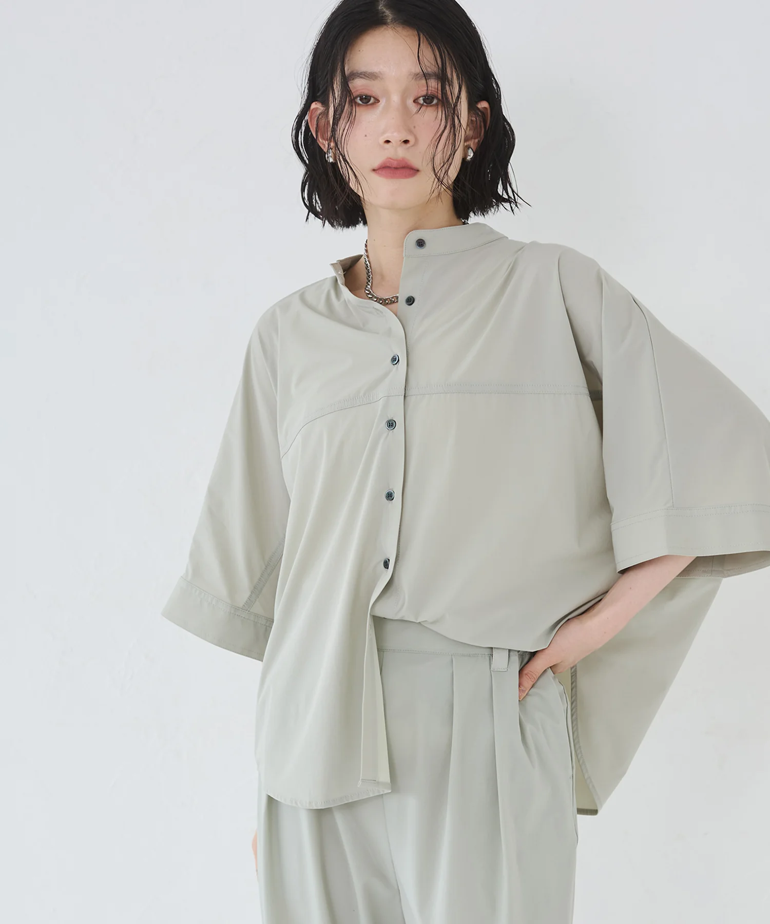 【接触冷感】ドルマンシャツ