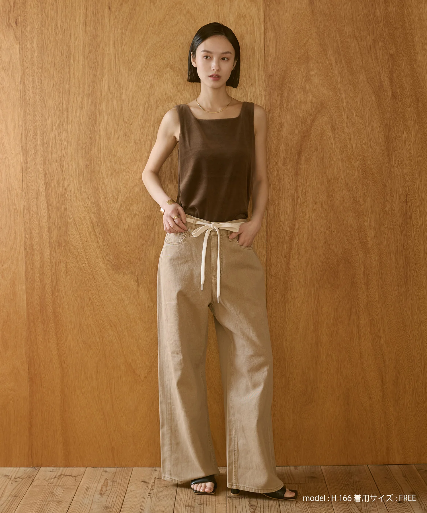 前後2WAY ベロア スクエアタンク