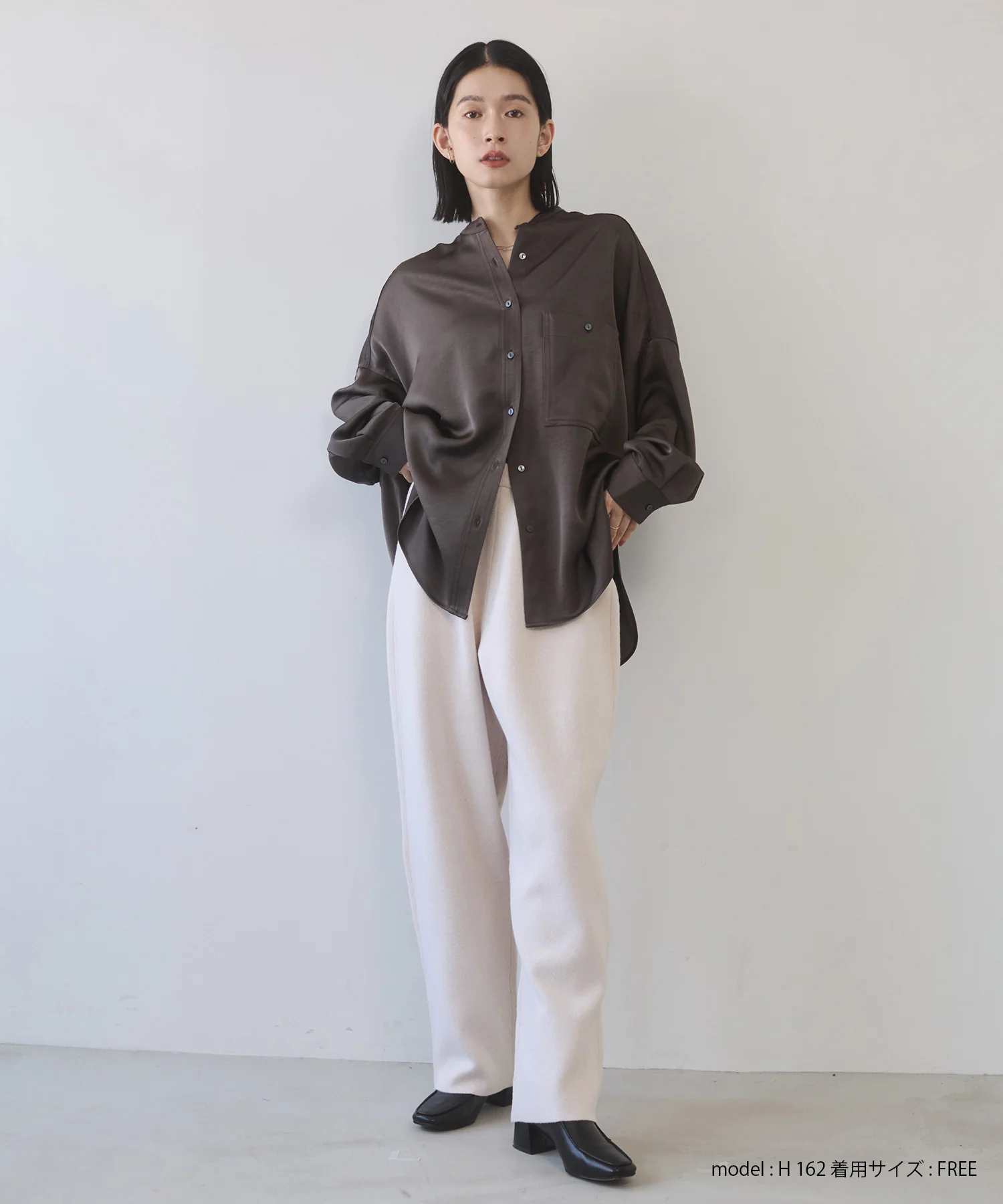 マットサテン オーバーシャツ