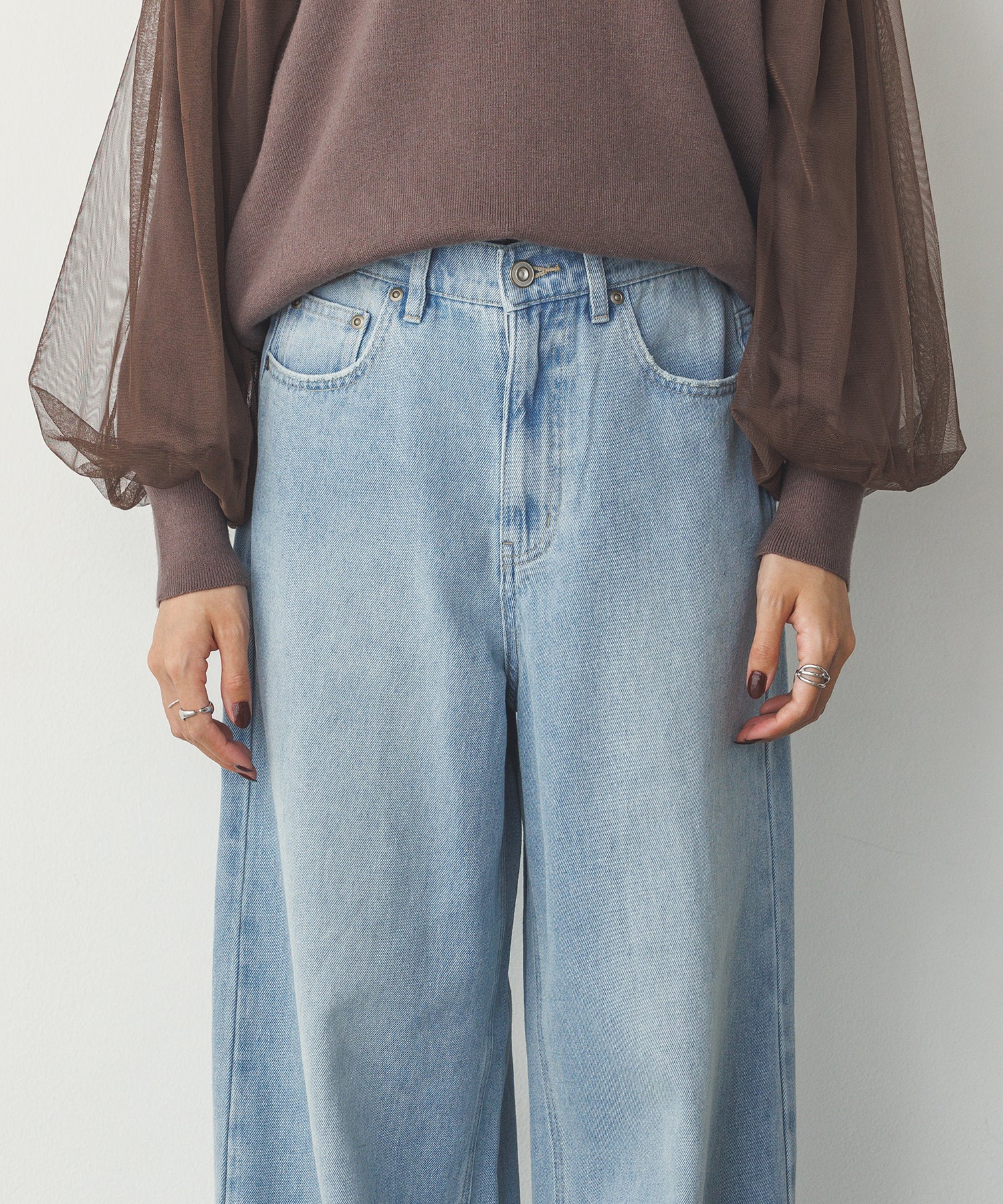 デニム/ツイル バギーパンツ