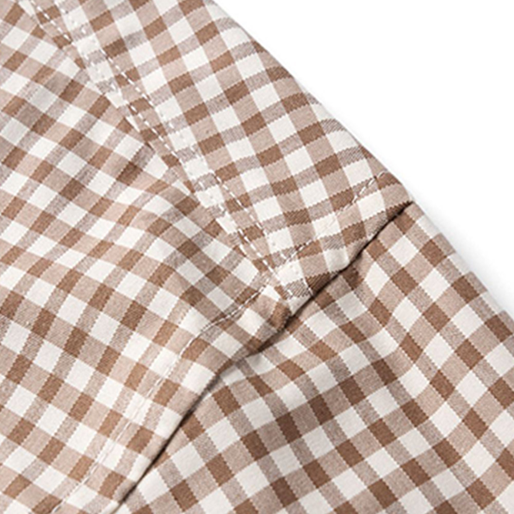 ライト液アンモニア加工コットン　スムースタッチ・防シワイージーケア 　チェック柄長袖シャツ