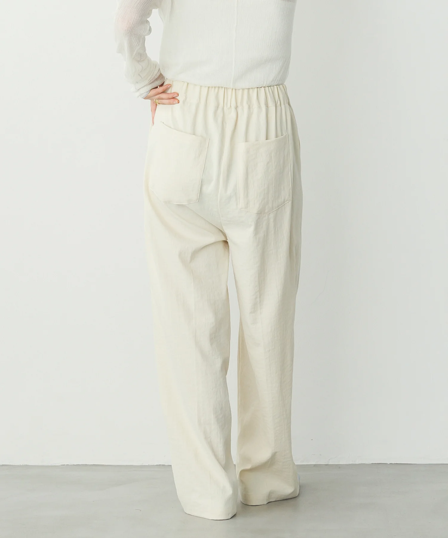 コットンライク気流染め イージーストレートパンツ