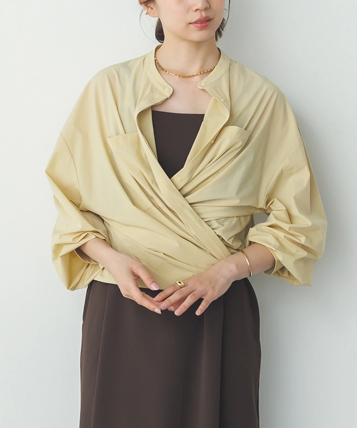 【新色追加】【接触冷感】2WAY カシュクールシャツ