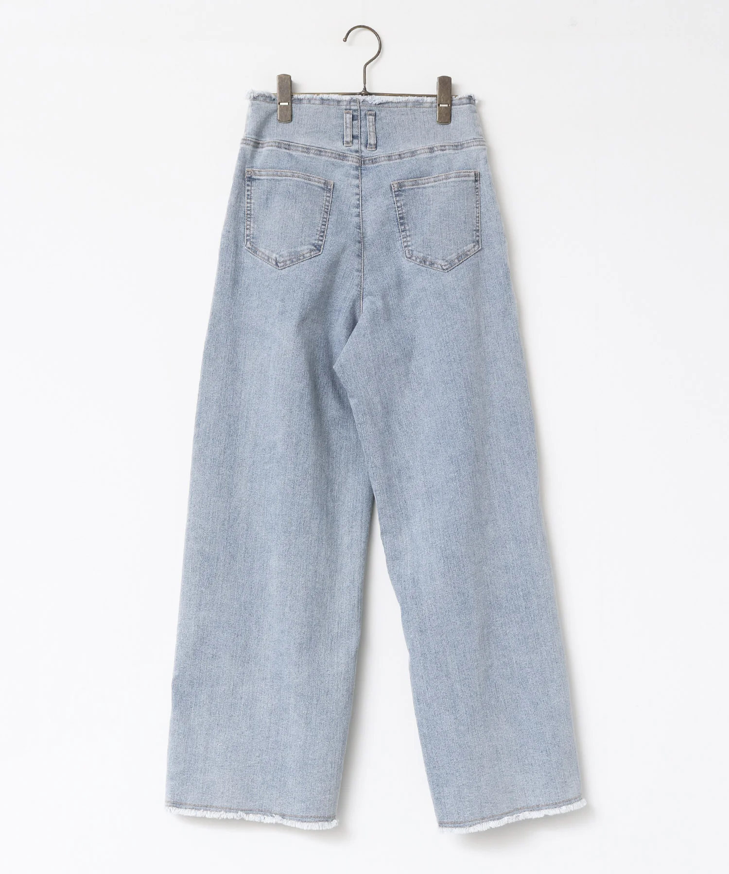 デニム/ツイル ハイウエストワイドパンツ