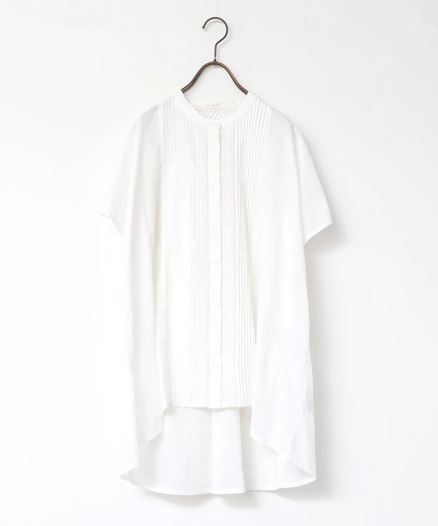 ピンタック レースシャツ