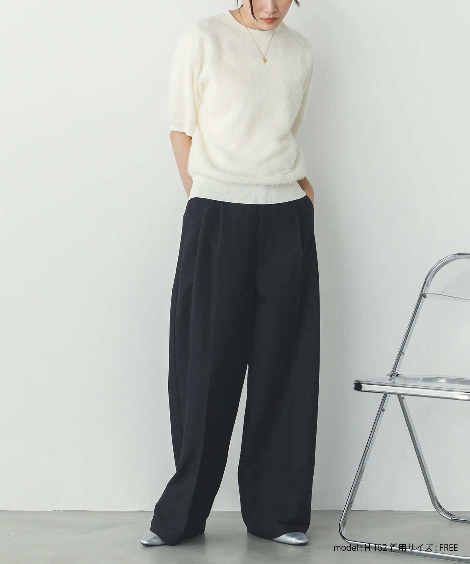 シアージャガード ハーフスリーブニット