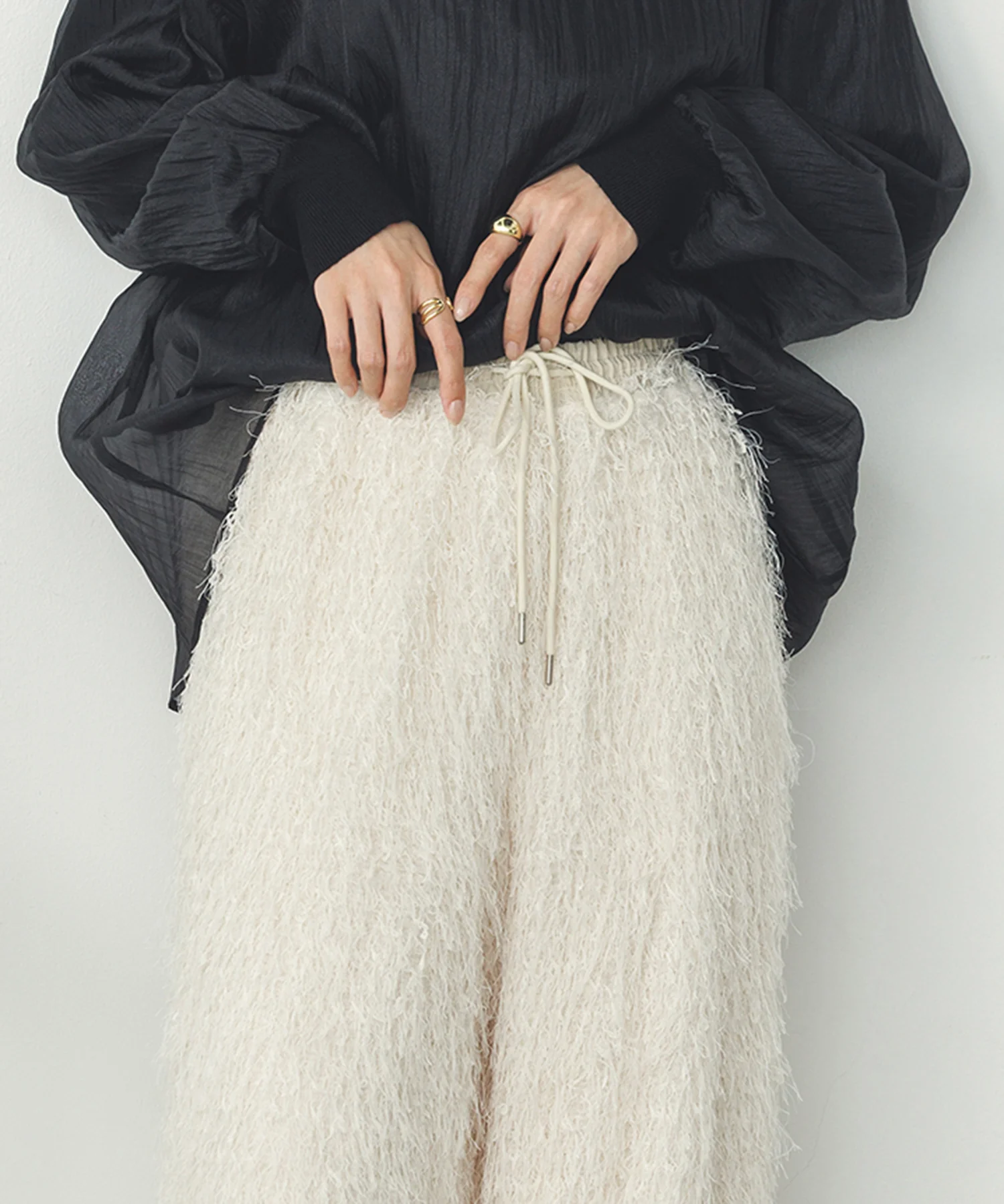 カットジャガード イージーパンツ