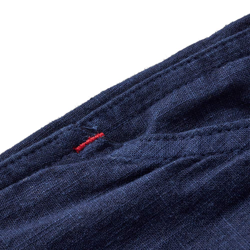 手染め藍染めコットンリネンワイドパンツ