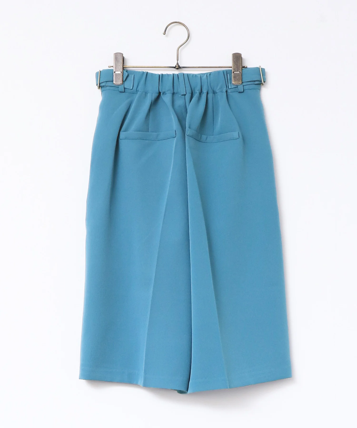 ひざ下丈バミューダパンツ | オールシーズン ストレッチ ウエストゴム ショートパンツ センタープレス