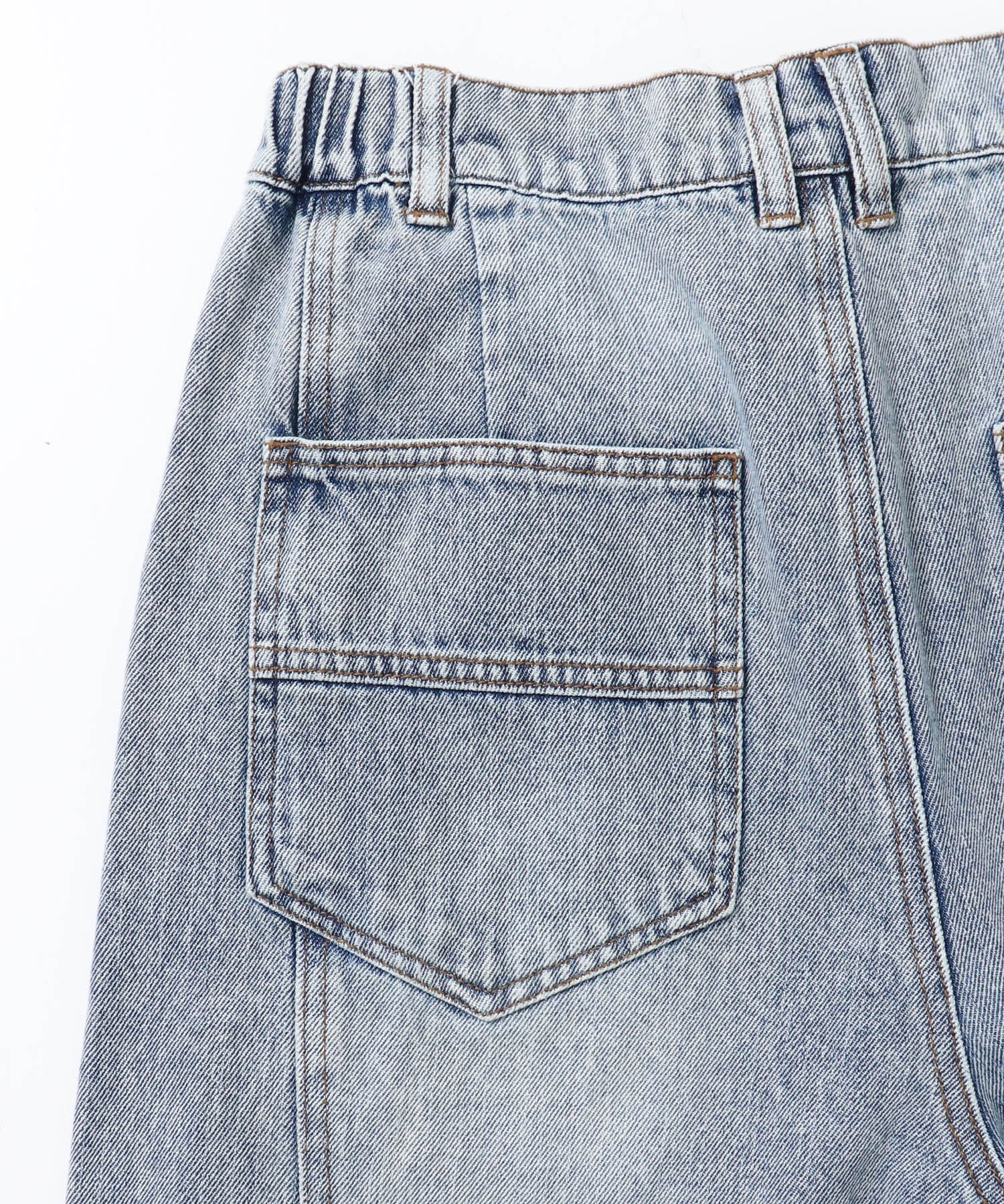 スラブデニム/ラメ ワイドパンツ　