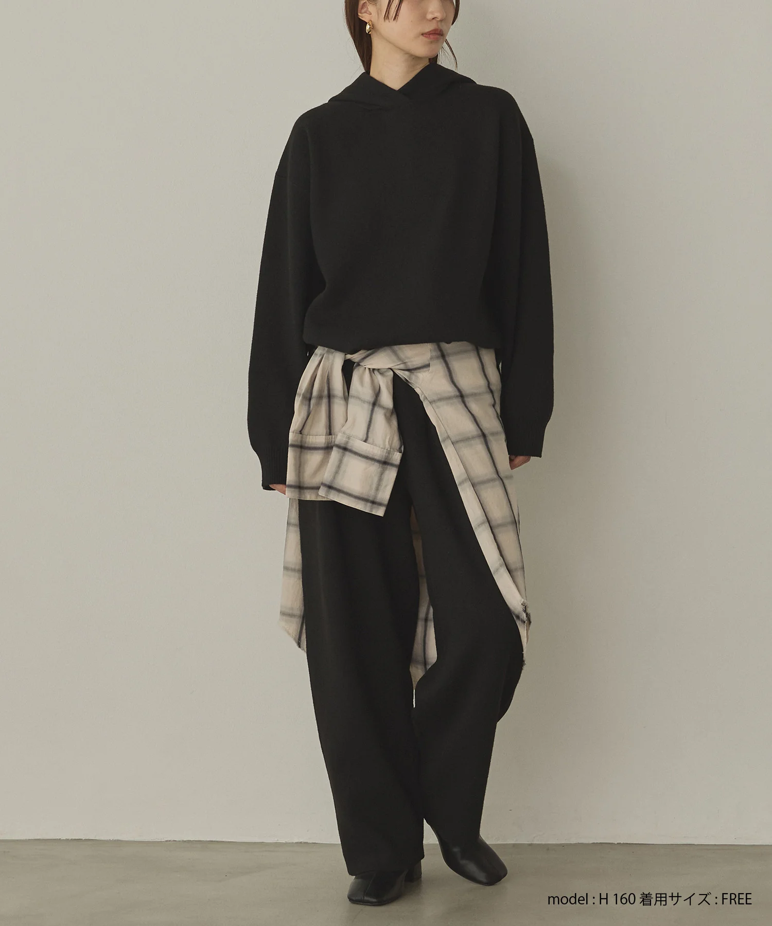 ニット フードパーカー