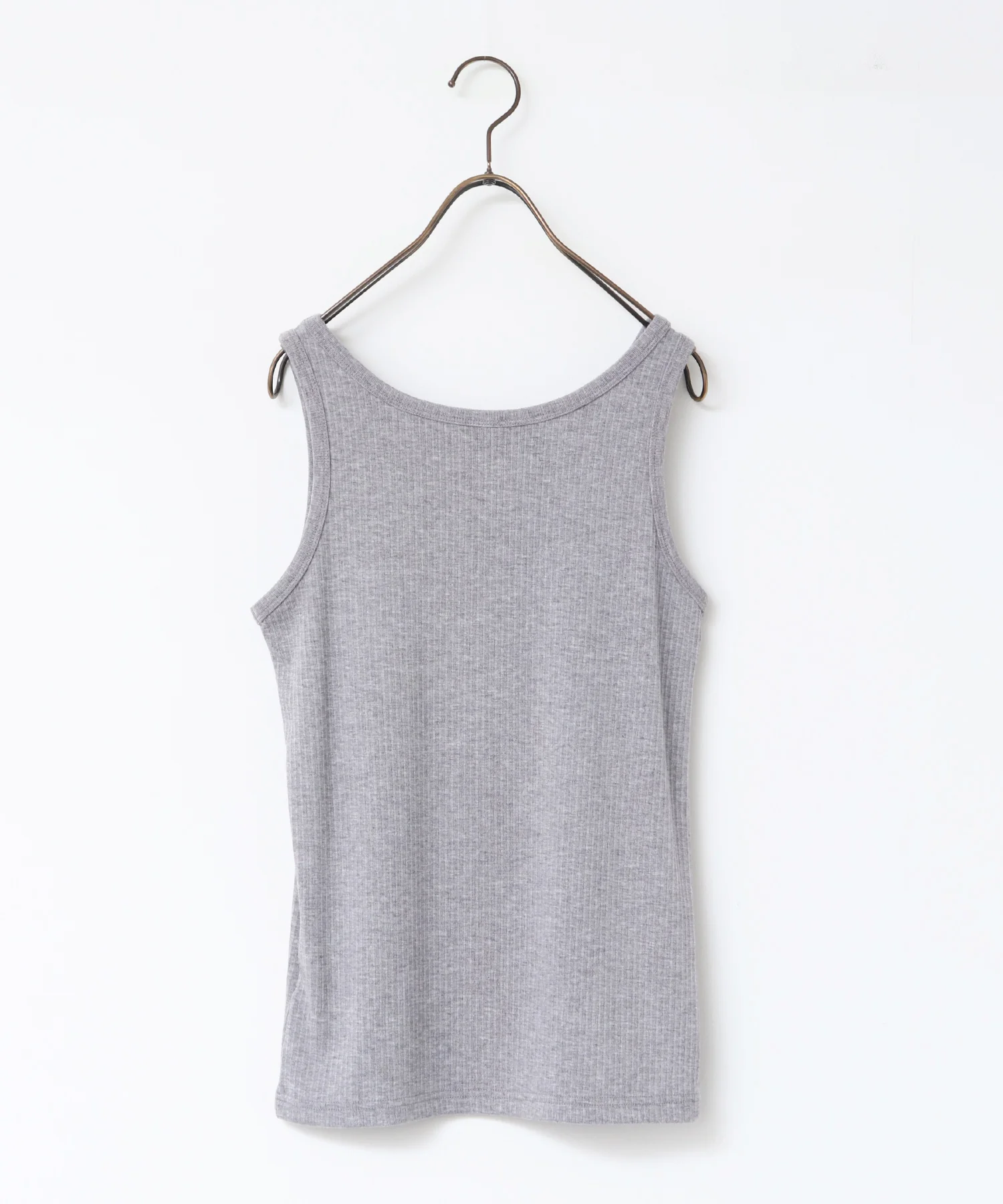 チュールレイヤード リブタンクトップ