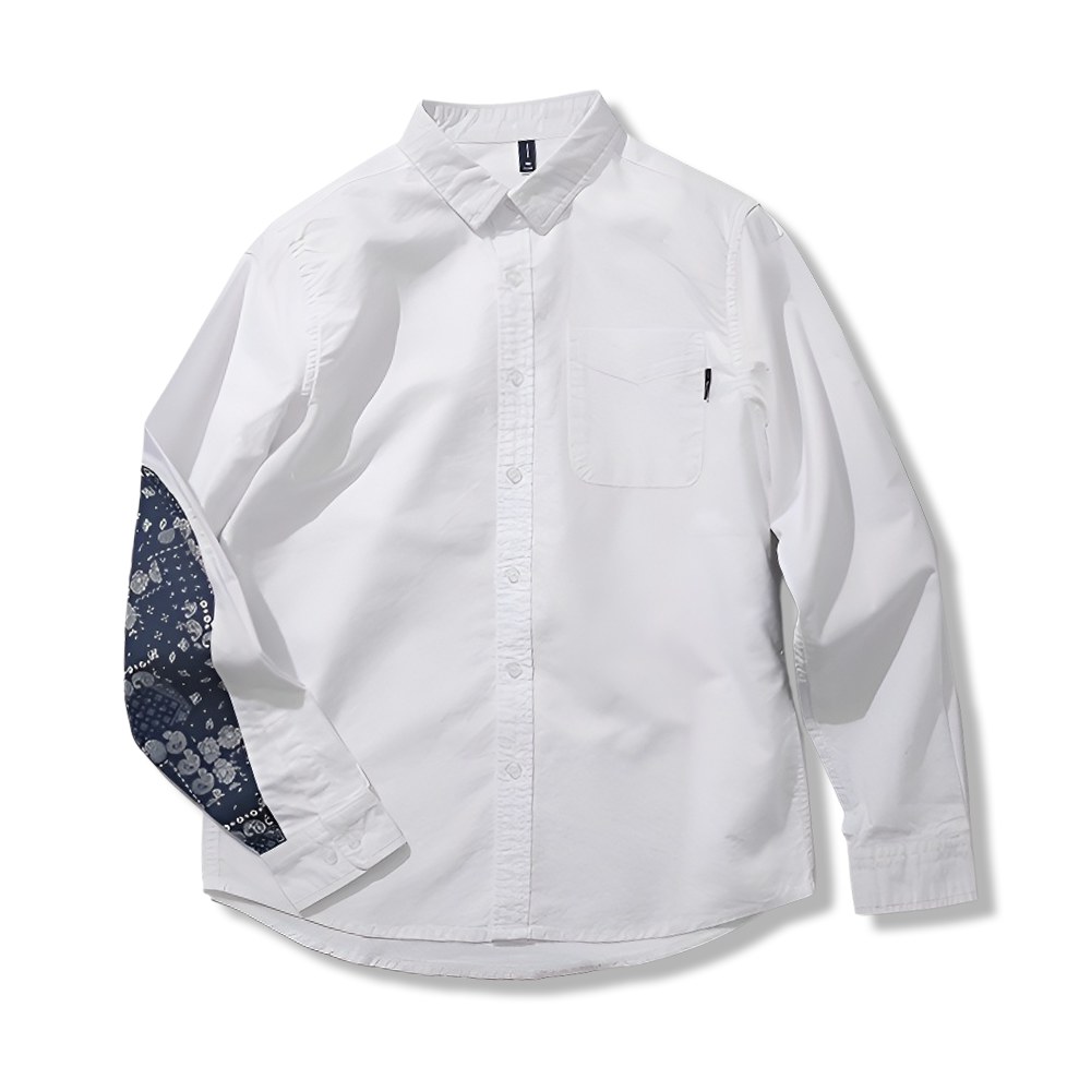 エルボーパッチペイズリー柄　オックスフォードシャツ