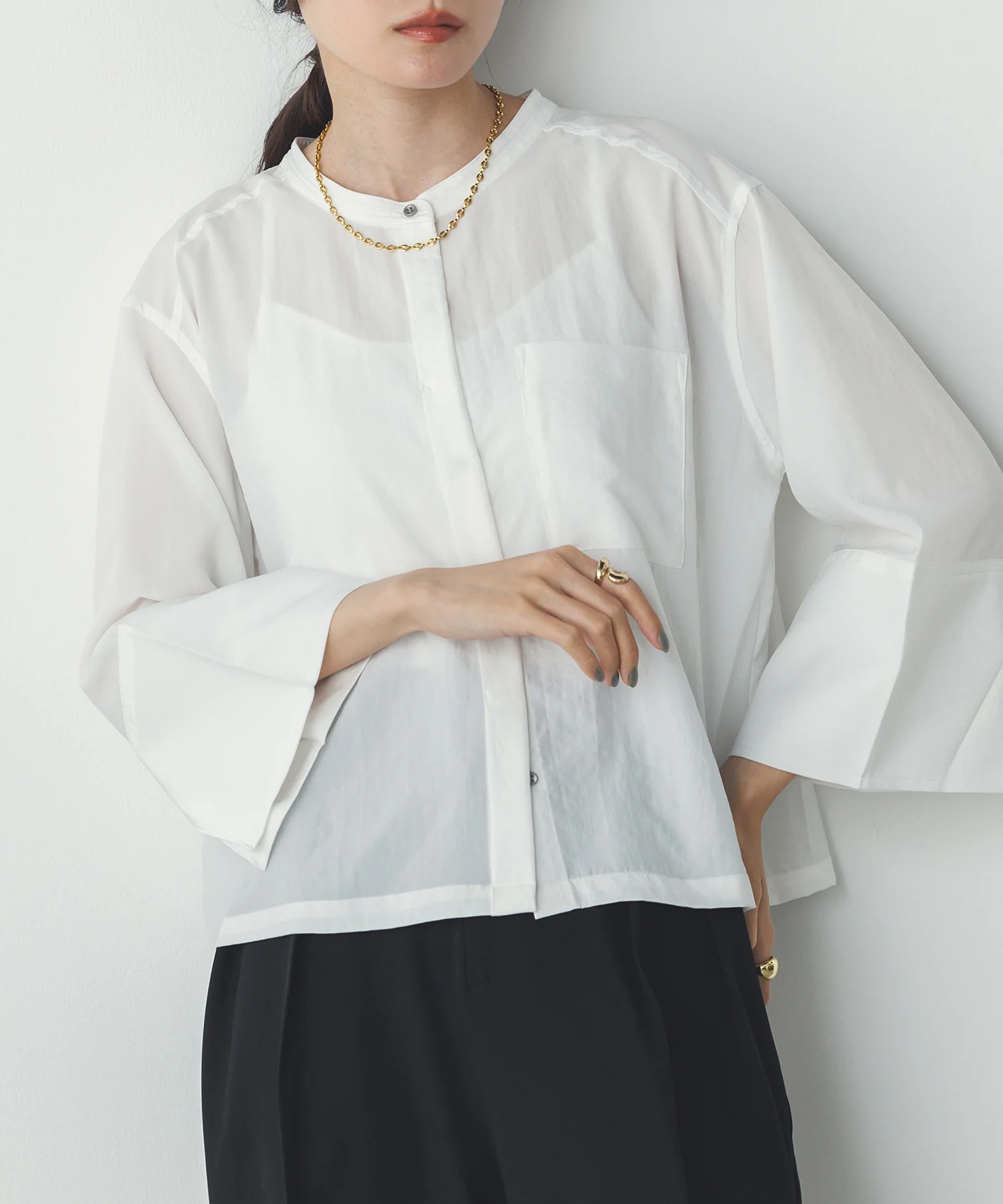 スパンローン カフスポイントシャツ