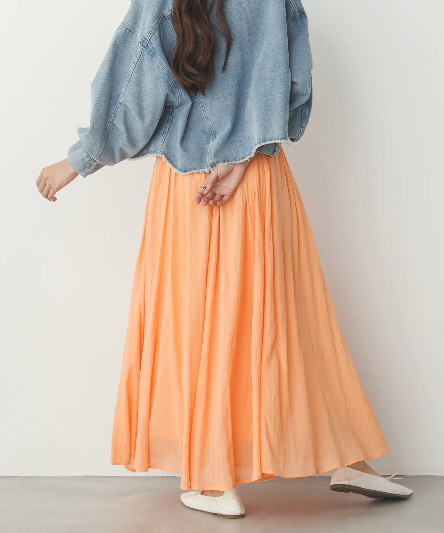 【新色追加】ハイツイストシアー マキシフレアスカート