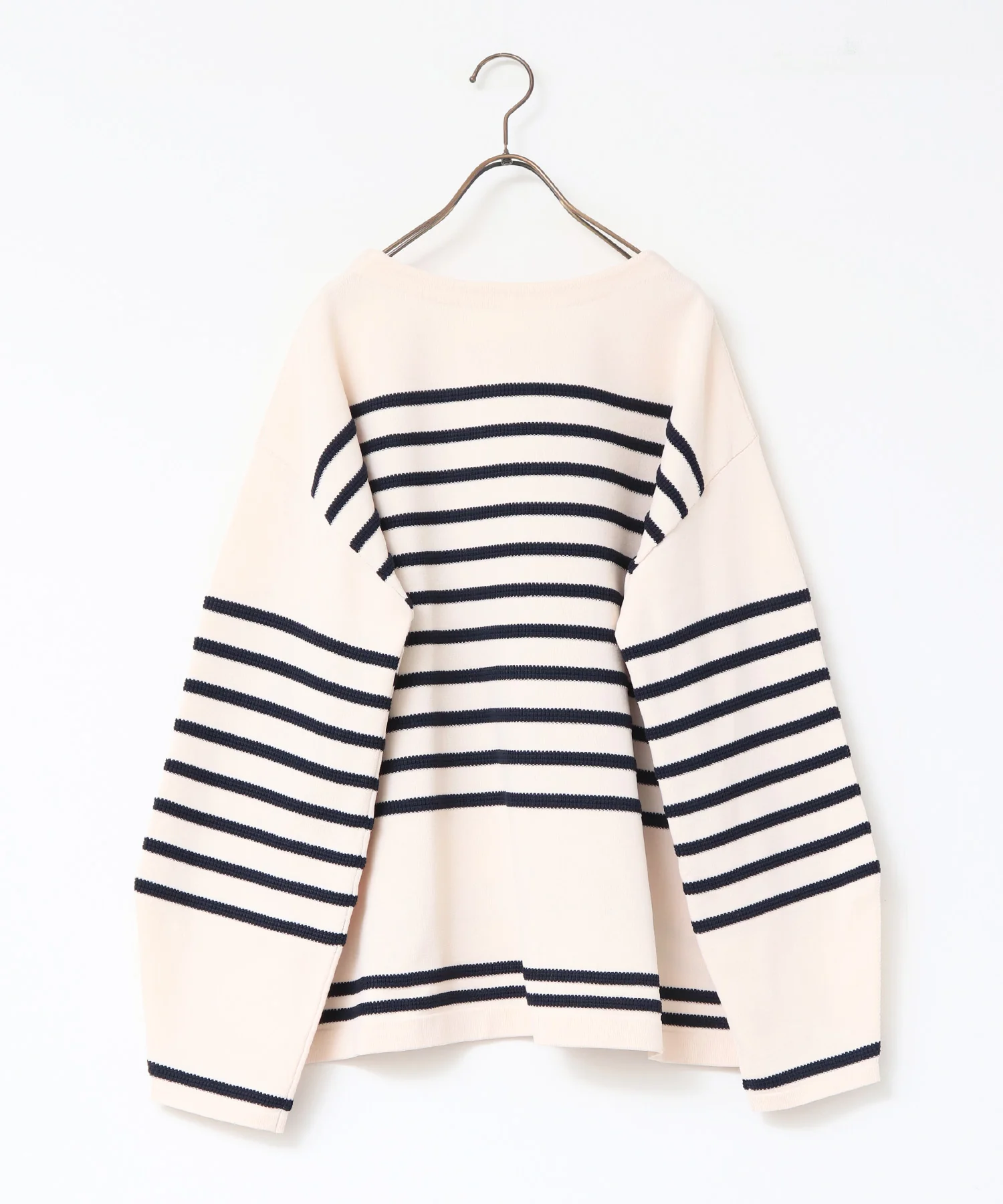 スポンディッシュ 柄編みボーダーニット