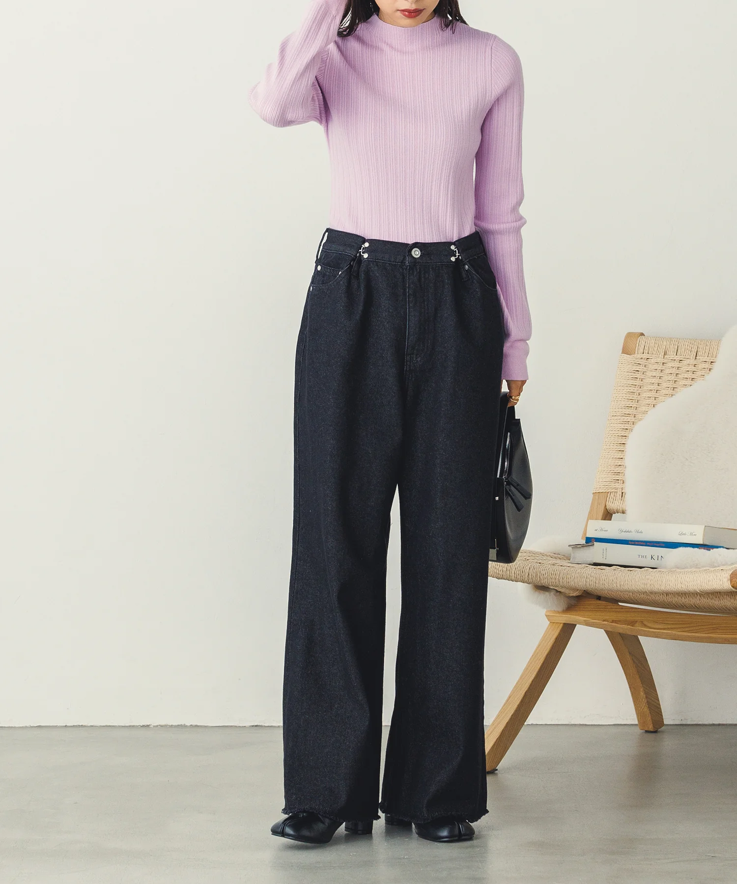 デニム2WAYワイドパンツ