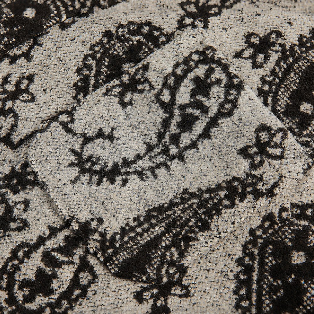 アメリカンレトロ　 ペイズリー柄モノクロ長袖シャツ