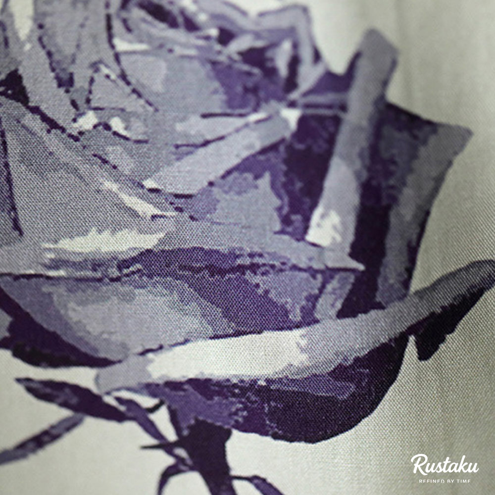 冷感リヨセル　サソリとバラの総柄アロハシャツ