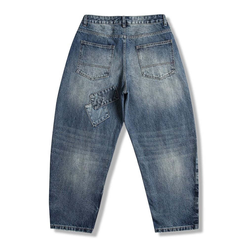 ヘビーウェイト　襤褸風ダメージデニムパンツ