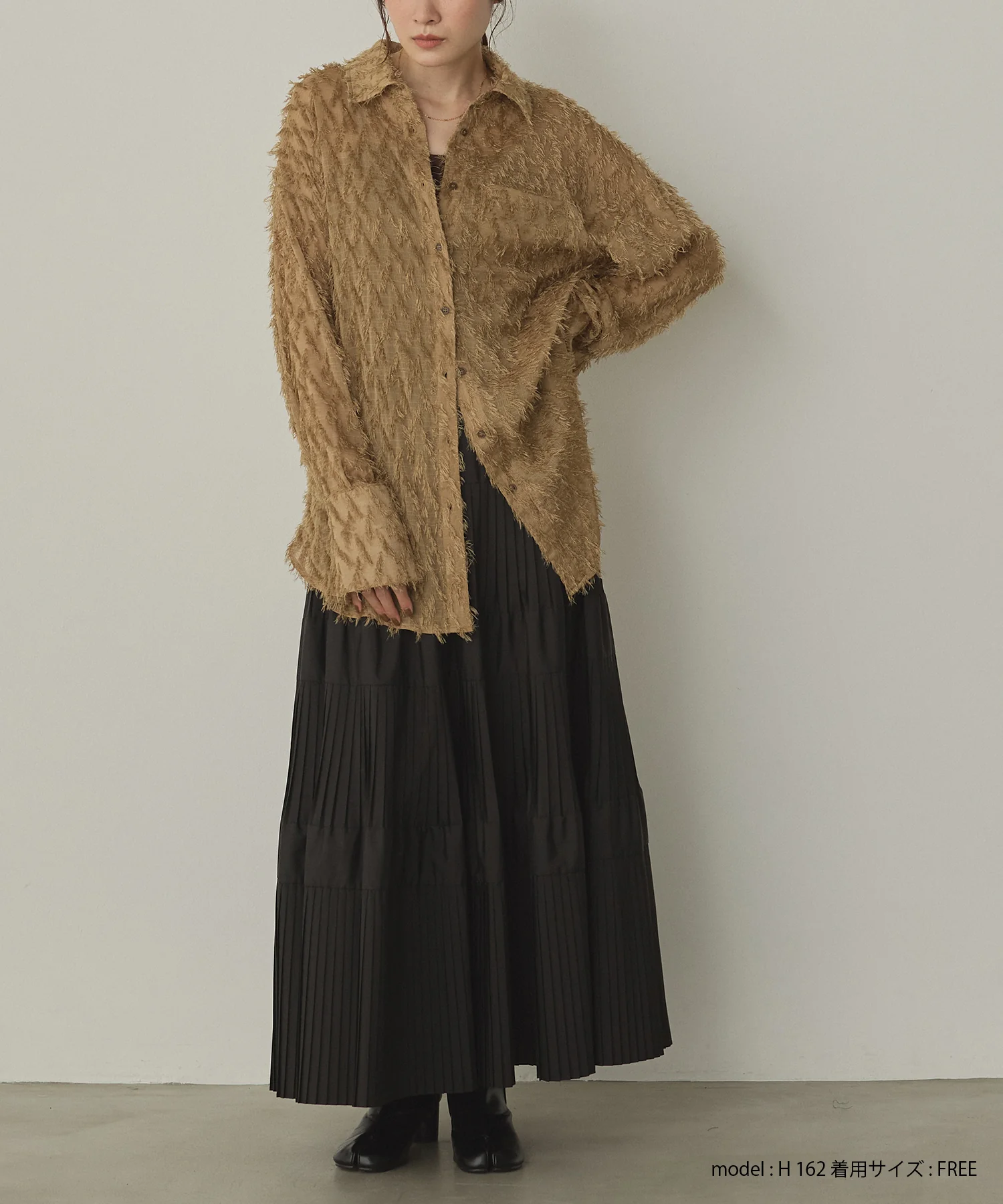 フェザーライク オーバーシアーシャツ