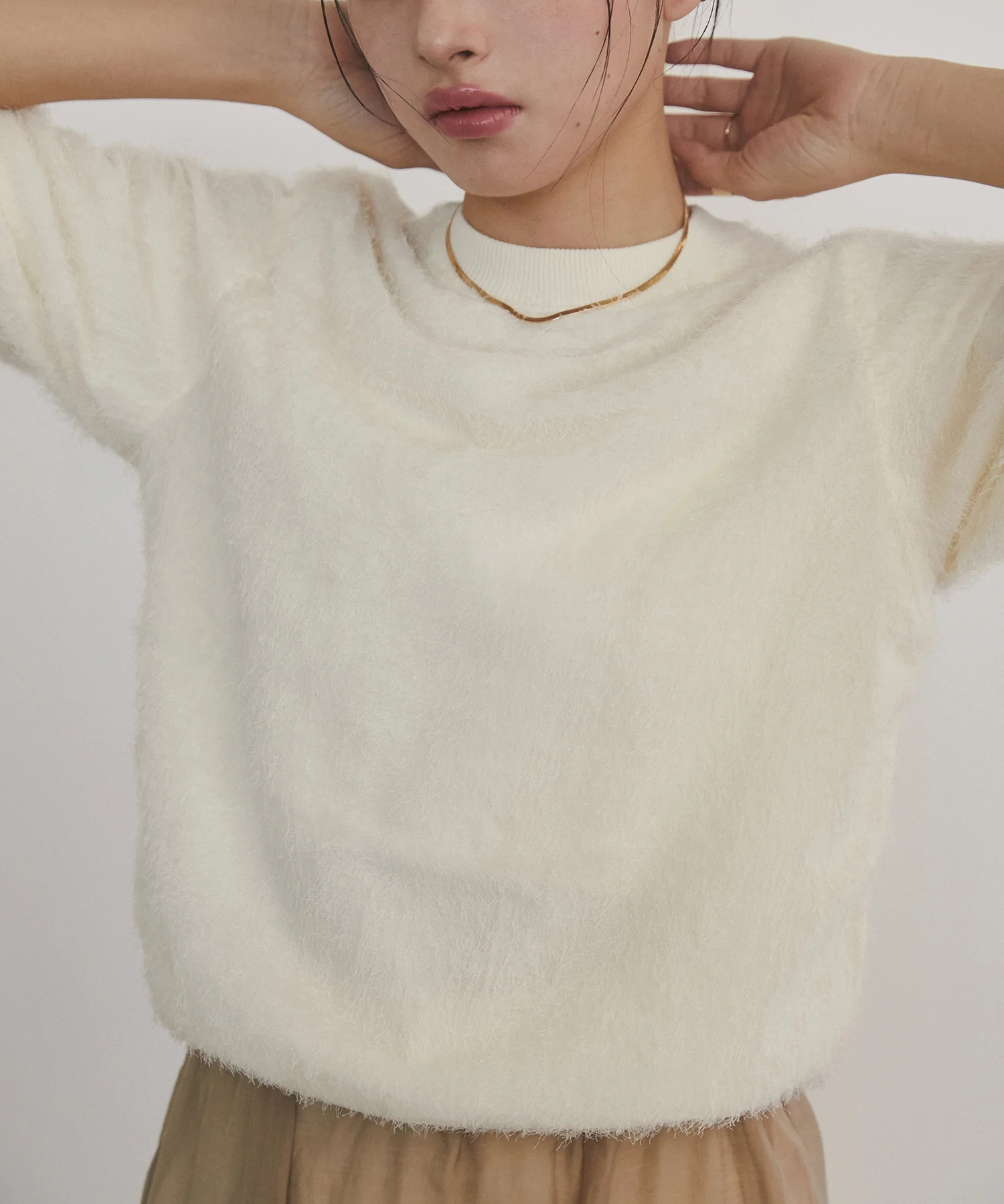 シアージャガード ハーフスリーブニット