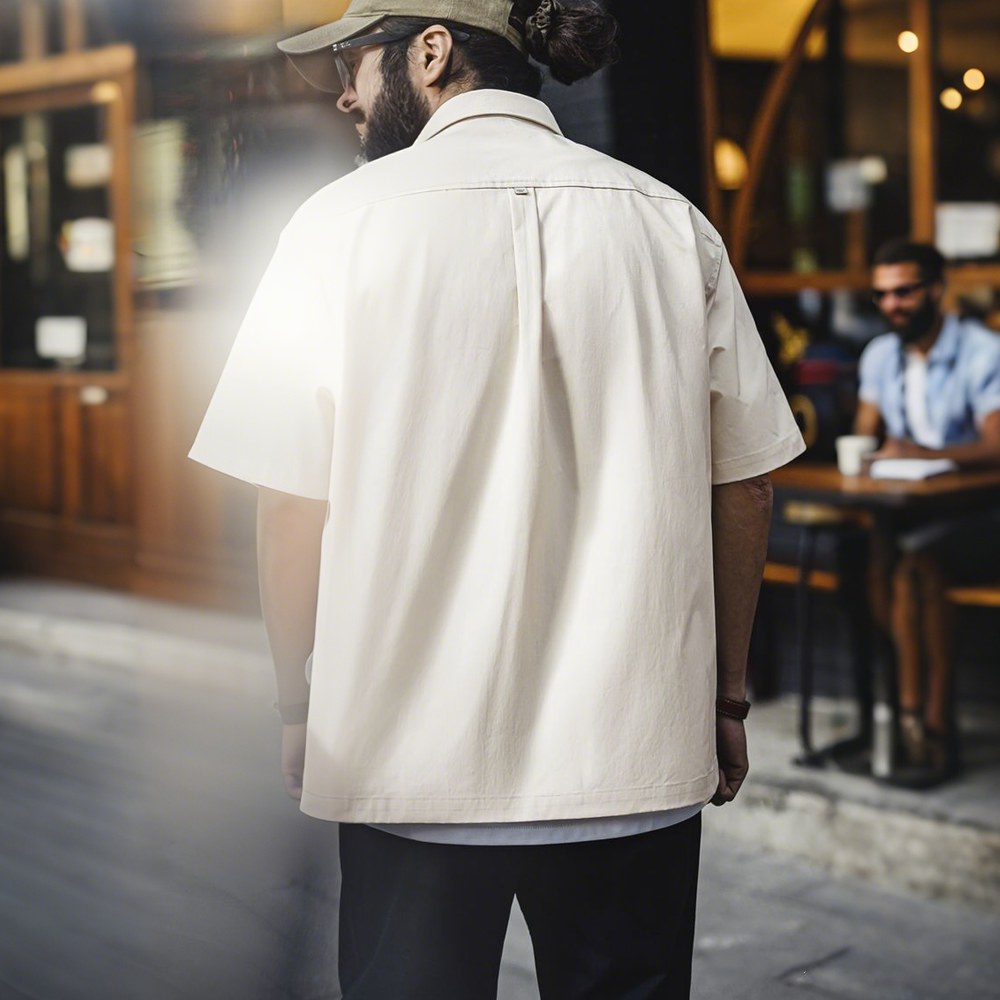 「モニュメントバレー・ライダー」軽量チェーンステッチ刺繍折り襟シャツ