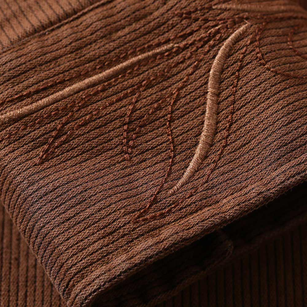 アメカジ　ウエスタンレトロ風刺繍ストライプシャツ