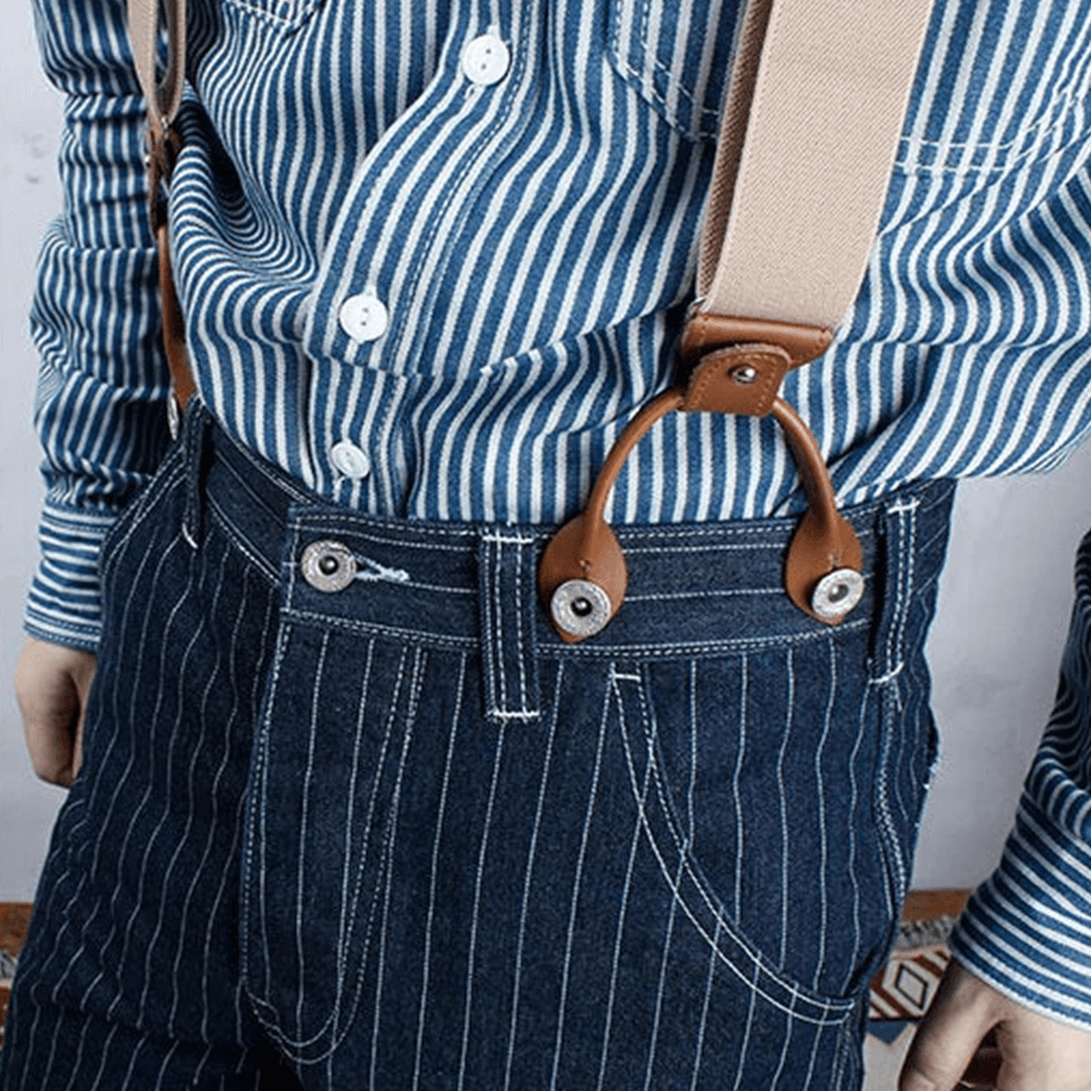 ストライプ柄サロペット　アメカジ