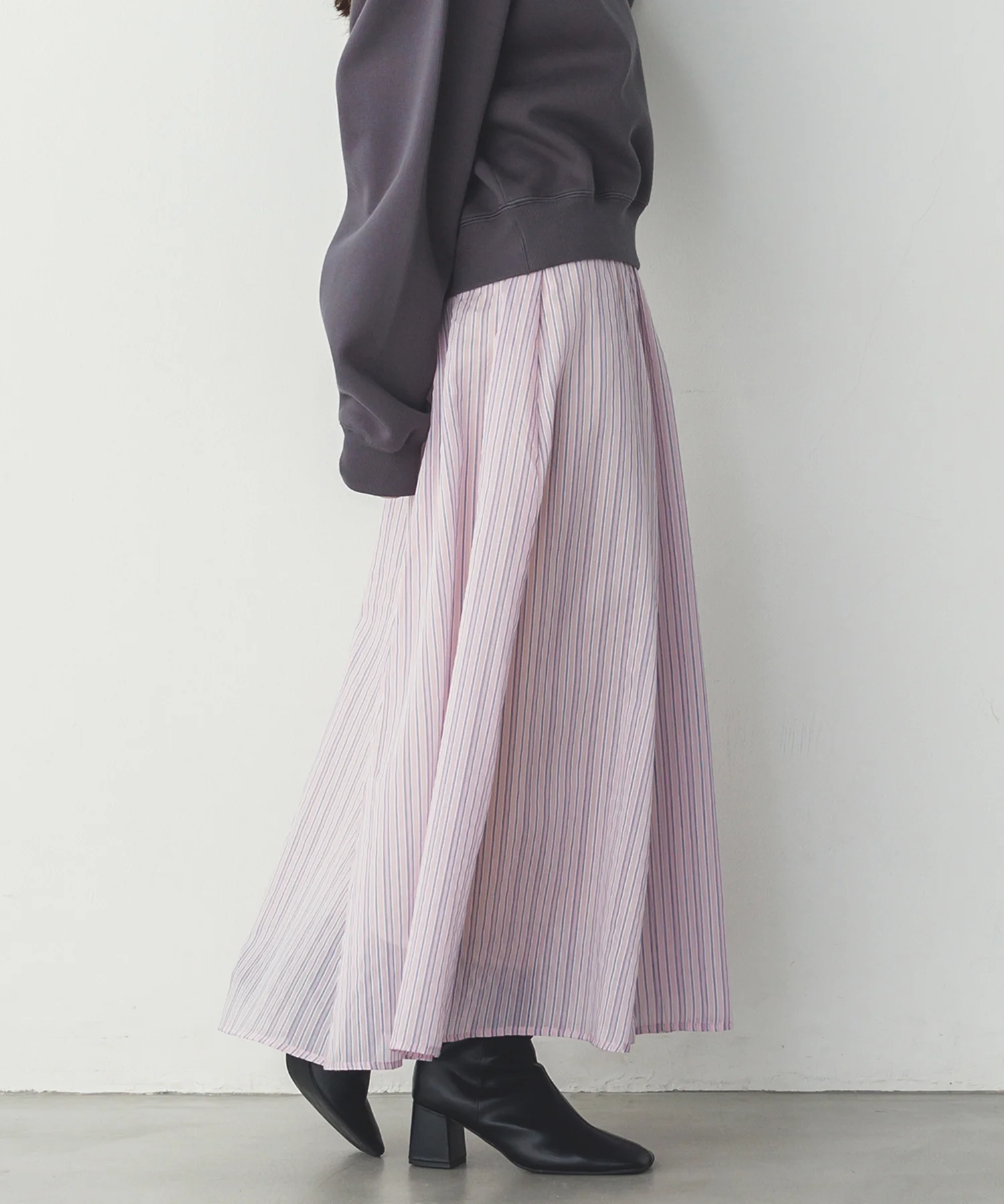 ドビーストライプ シアーフレアスカート