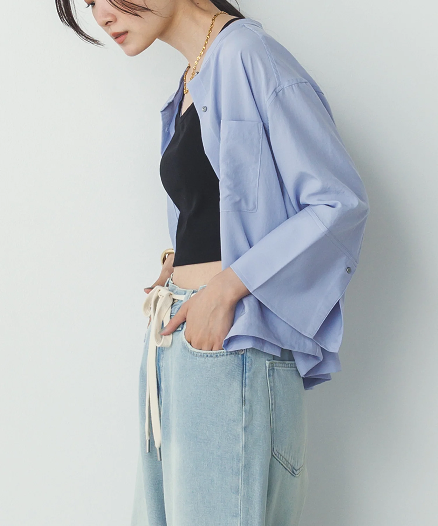 スパンローン カフスポイントシャツ