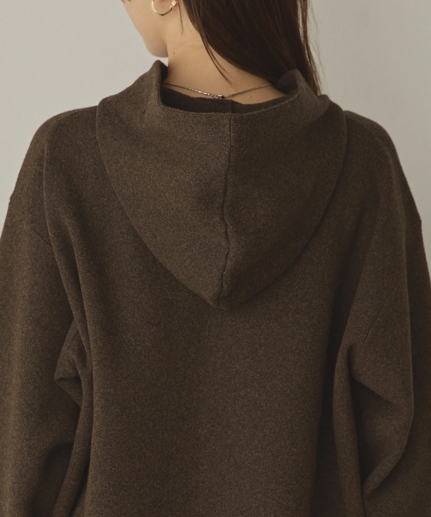 ニット フードパーカー