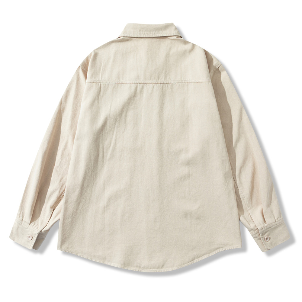 トグルボタン立体ポケット　 コットンワークシャツ