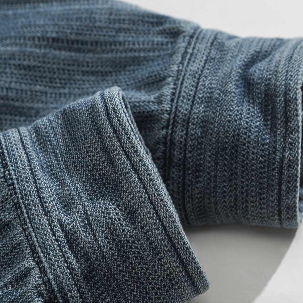 アメカジデニム長袖シャツ