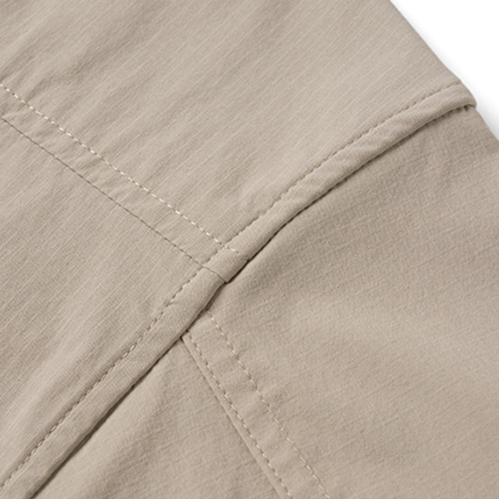 吸湿、速乾、UVカット　アウトドア向けストレッチ無地長袖シャツ