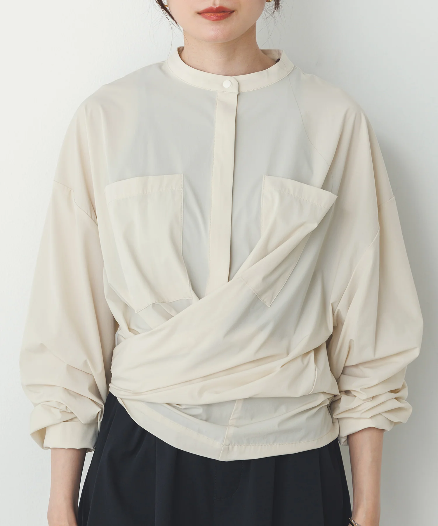 【新色追加】【接触冷感】2WAY カシュクールシャツ