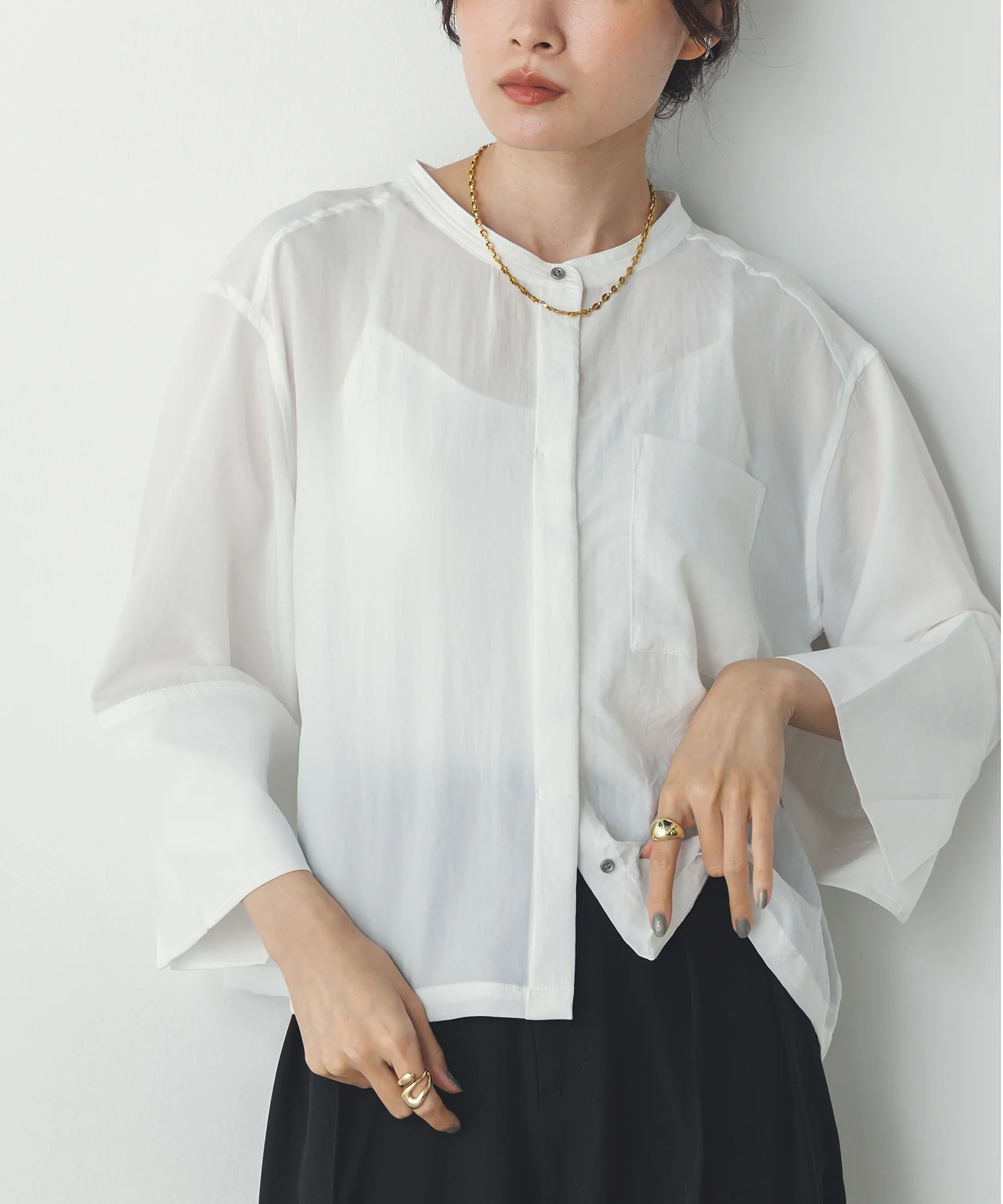 スパンローン カフスポイントシャツ