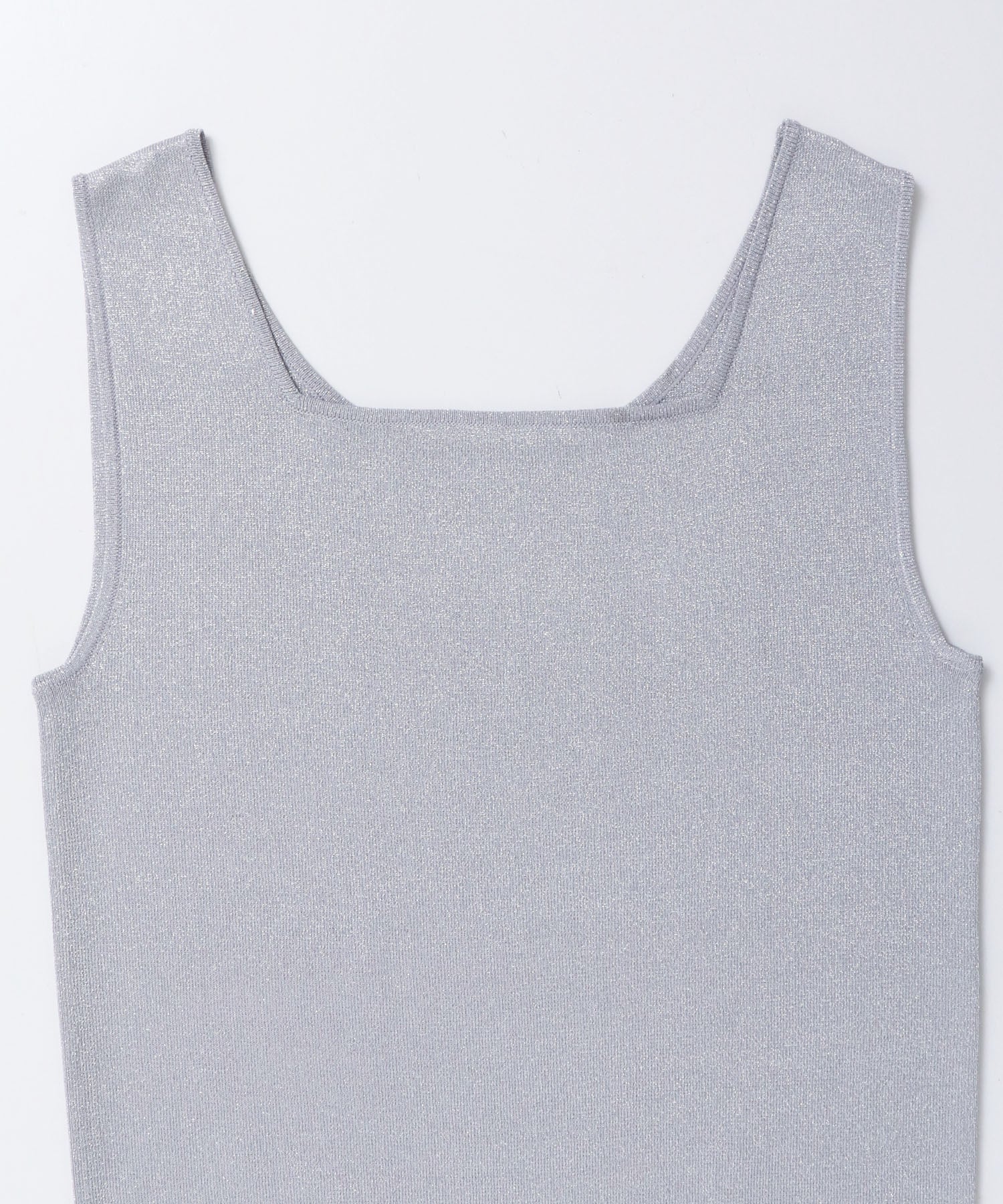 前後2WAY スクエアラメニット タンクトップ