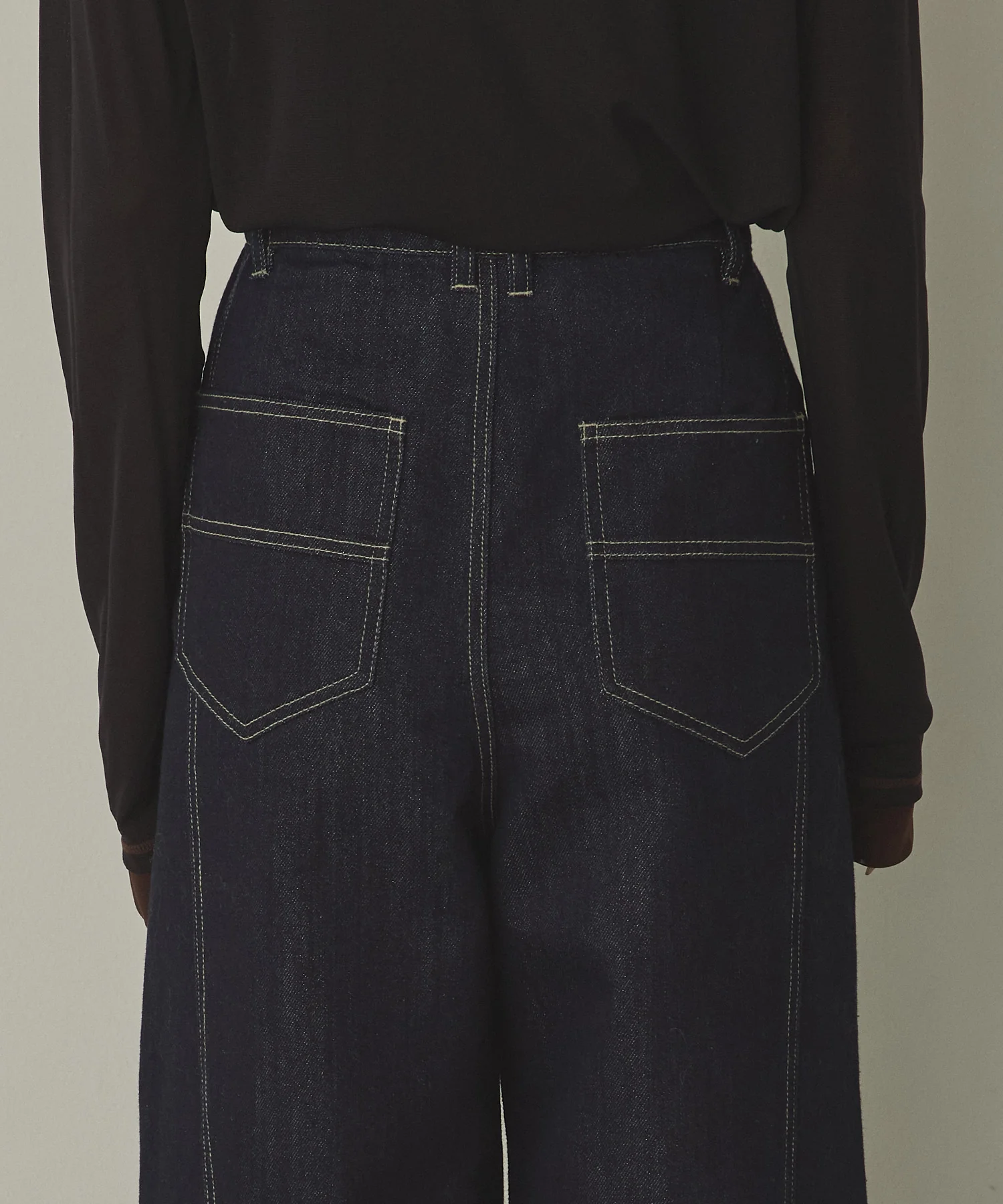 スラブデニム/ラメ ワイドパンツ　