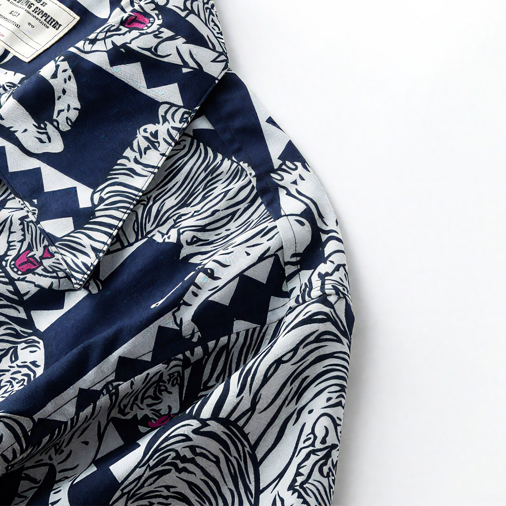 浮世絵風トラ柄開襟シャツ