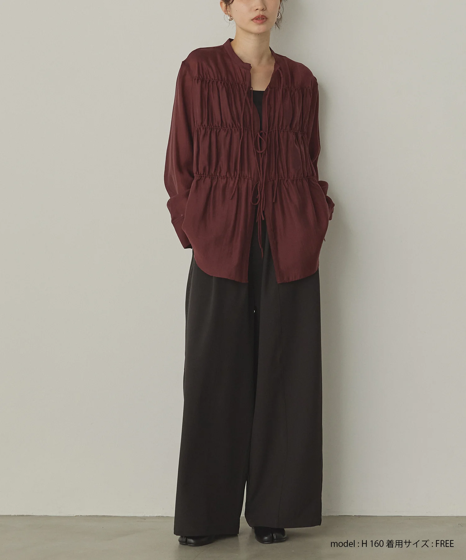 サイドライン ワイドストレートパンツ