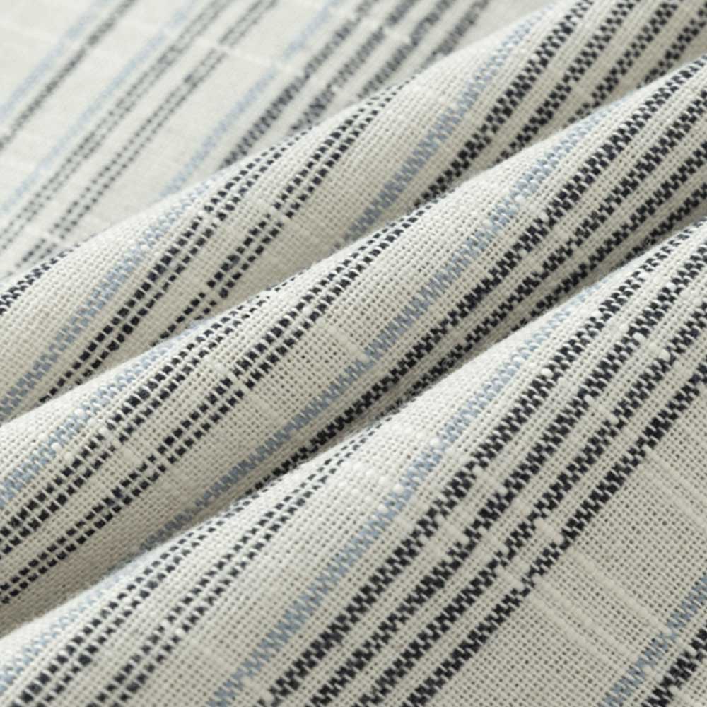 リネン調　伝統「縞模様」長袖シャツ