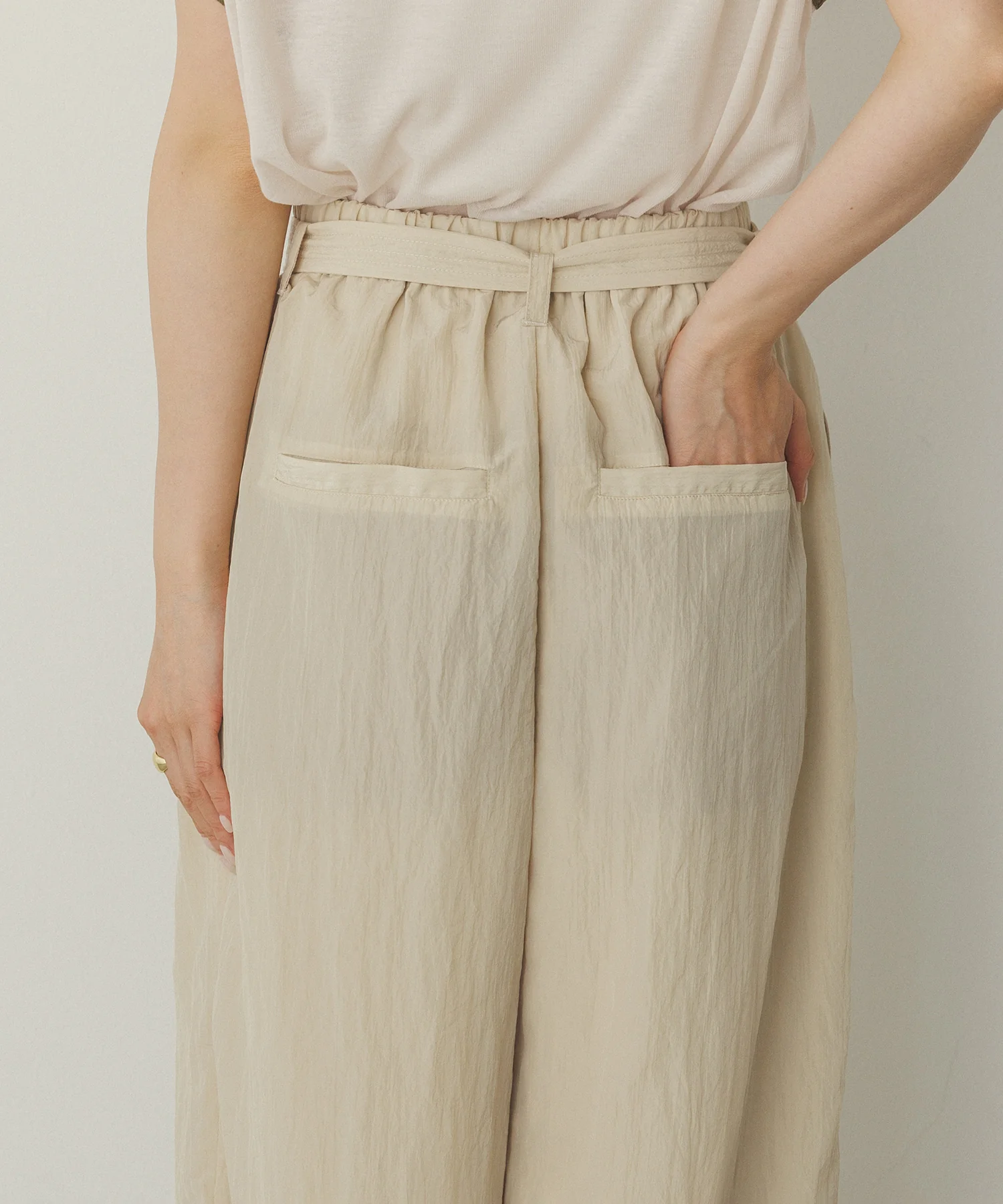 ワッシャー加工 ワイドストレートパンツ