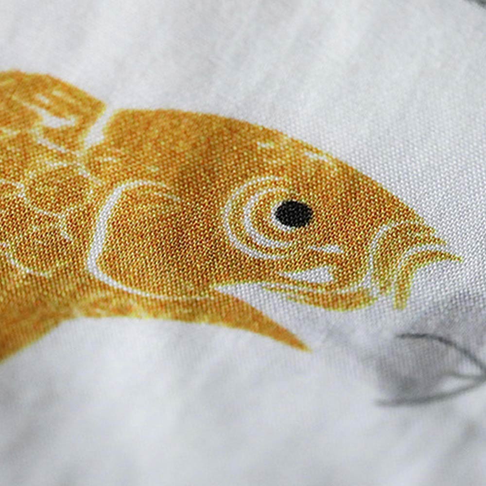 「魚」テンセル総柄半袖アロハシャツ