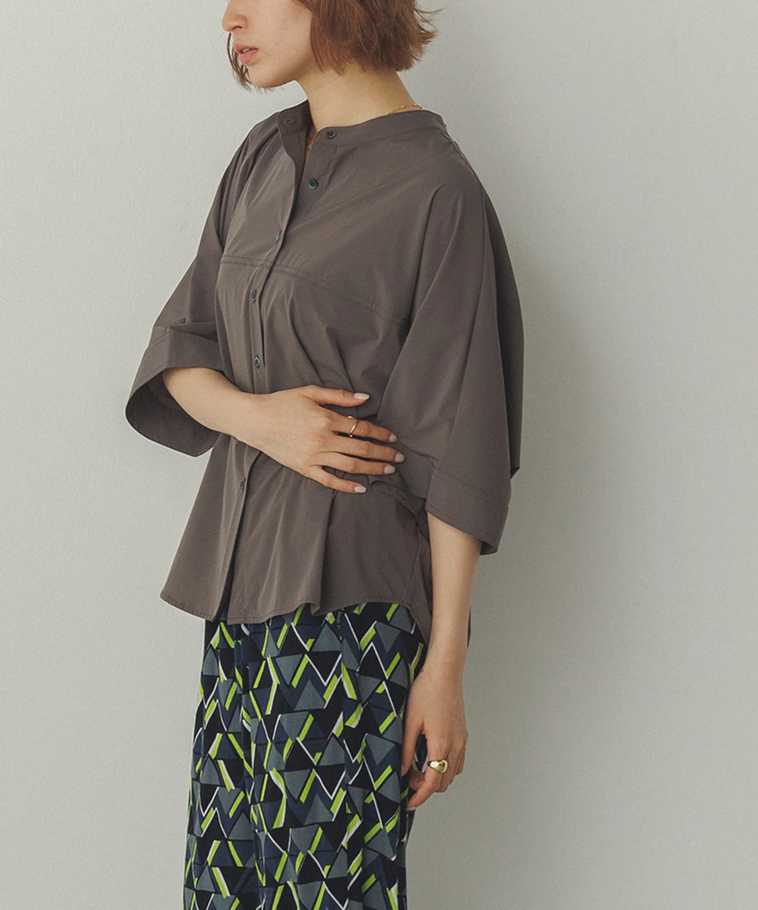 【接触冷感】ドルマンシャツ