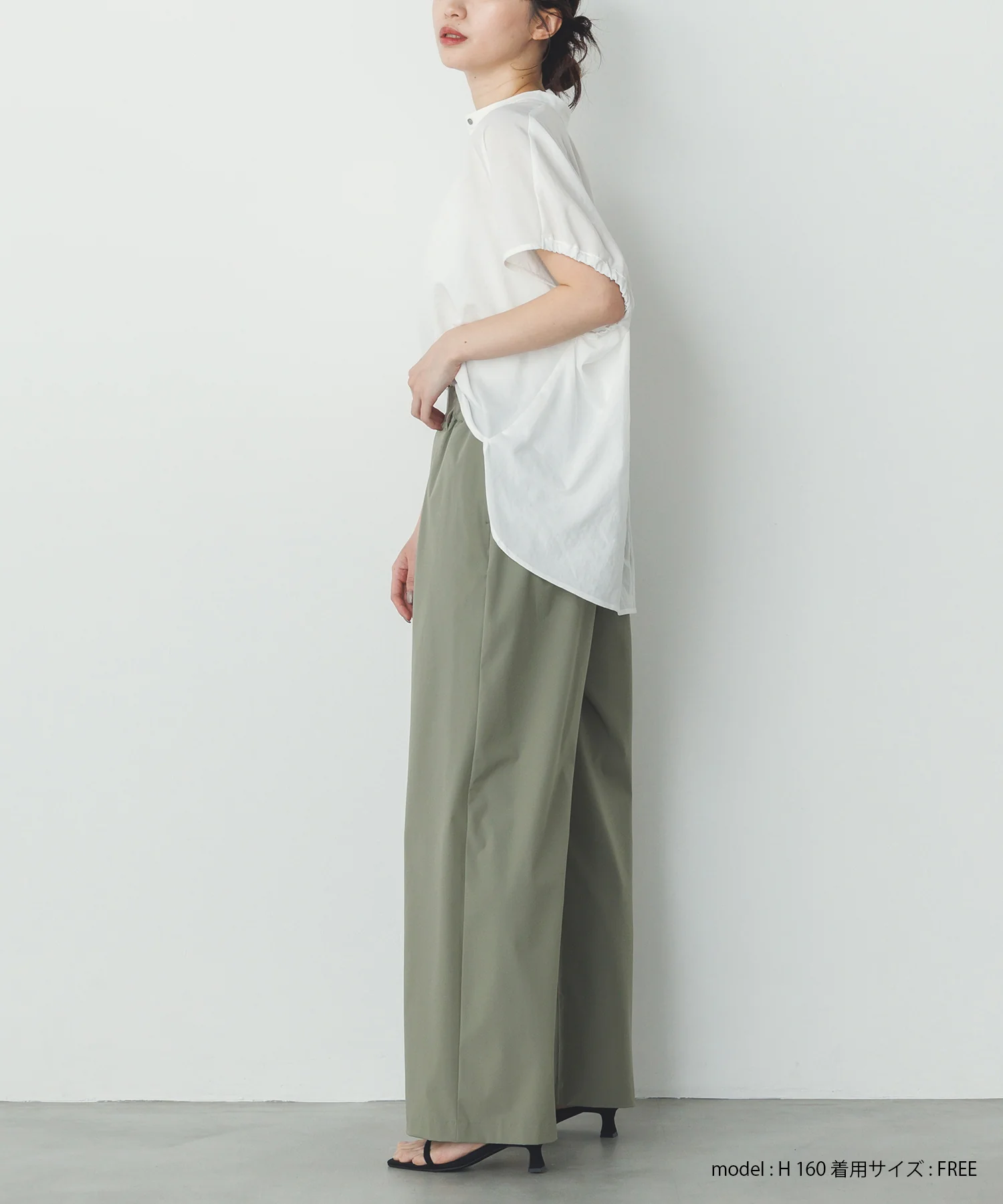 スパンローン ボリュームフレンチブラウス