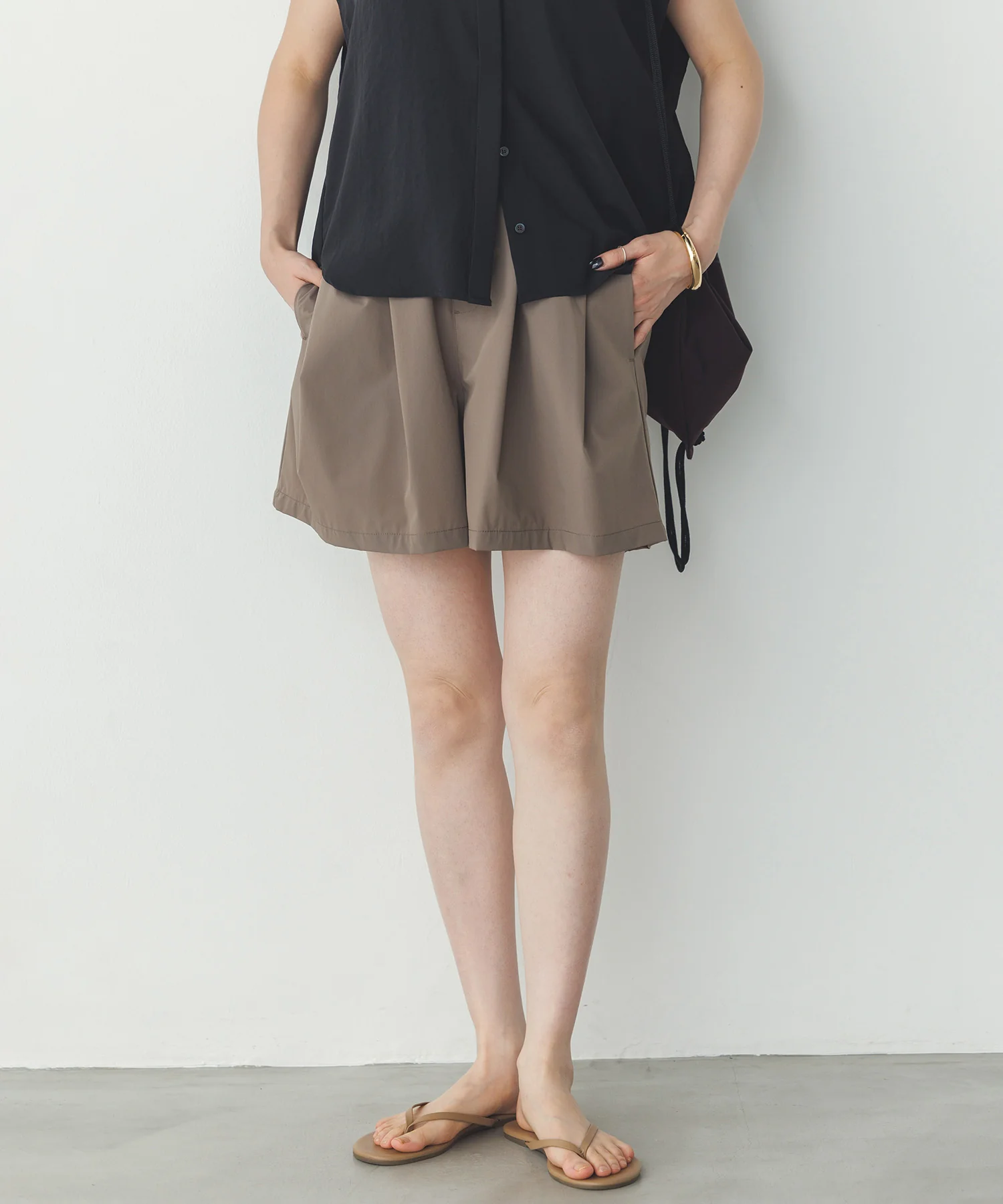 【接触冷感】フリルギャザー ショートパンツ