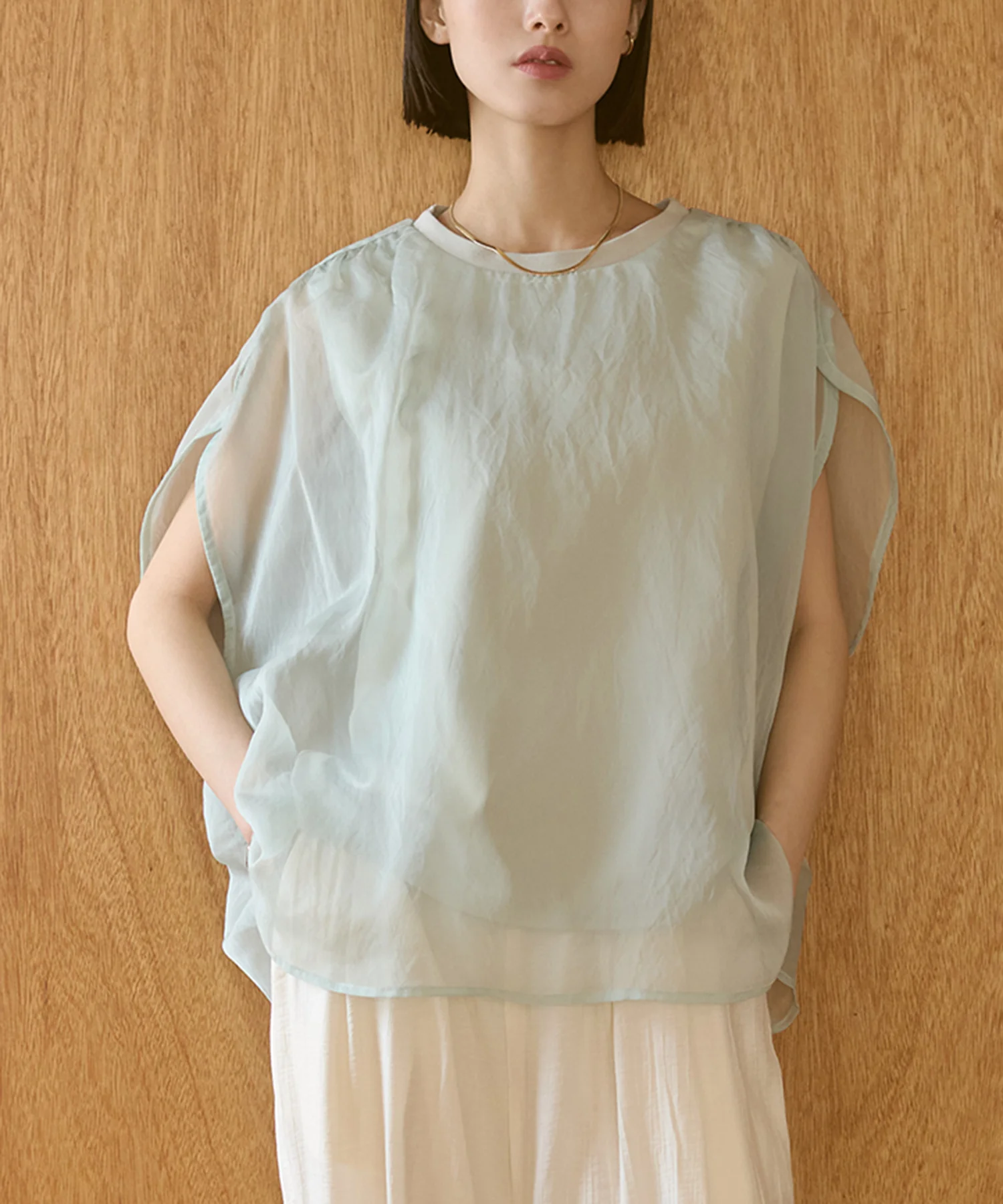ニュアンス シアーレイヤードトップス