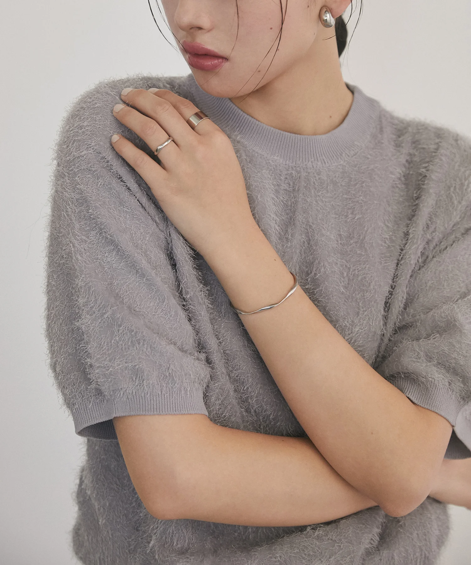 シアージャガード ハーフスリーブニット